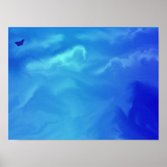 Poster sonhos azuis neon (Frente)