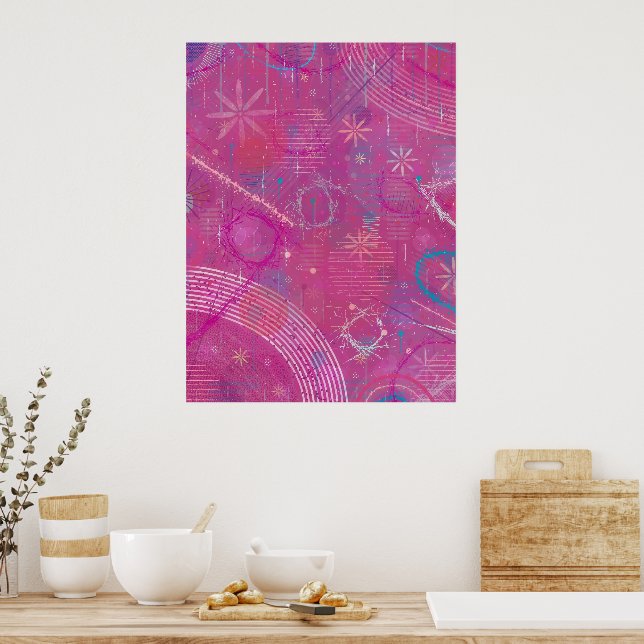 Poster Sonhos Cor-de-Rosa Abstratos  (Cozinha)