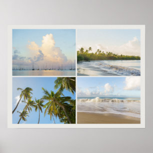 Poster Sonhos costeiros, colagem fotográfica tropical mod