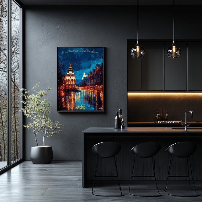 Poster Sonhos Crepúsculos de Madri - paisagem urbana em D (Criador carregado)