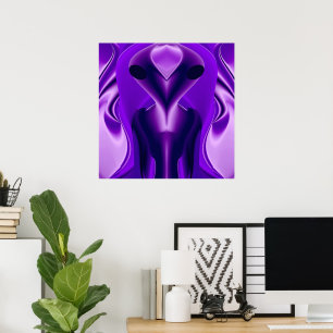 Poster Sonhos de Arco-Íris Roxo 3D, Alien