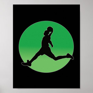 Poster Sonhos de basquetebol Dunking Design Hoop