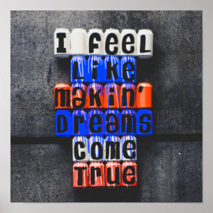 Poster Sonhos de fazer se tornam realidade, motivacionais