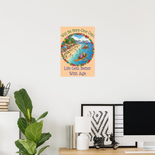 Poster Sonhos de Férias Tropicais (Escritório em casa)