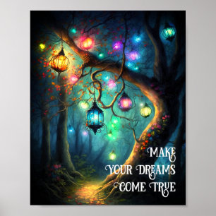 Poster Sonhos de Floresta Encantada de Fada Magia tornam-