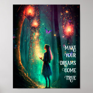 Poster Sonhos de Floresta Encantada de Fada Magia tornam-