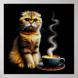 Poster Sonhos de Gato e Café