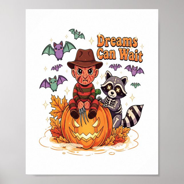 Poster Sonhos de Halloween Podem Esperar Horror Monstro (Frente)