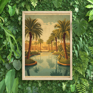 Poster Sonhos de Oásis – Viagens ao Egito Vintage
