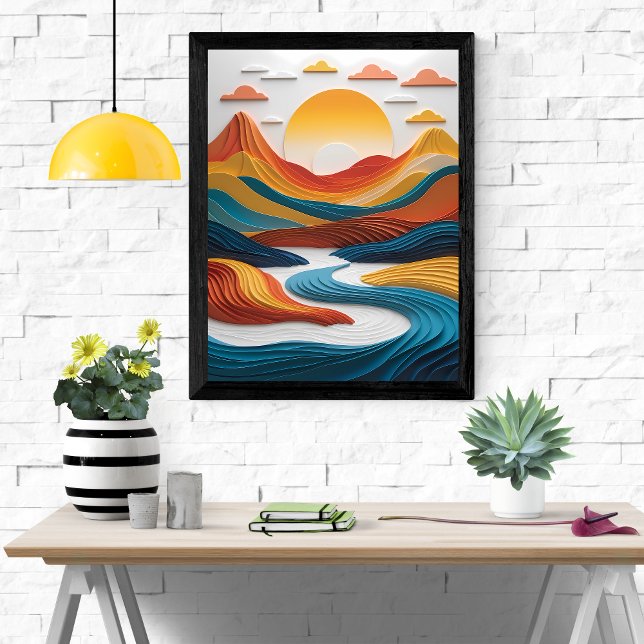 Poster Sonhos de Papel: Sunset Sobre As Montanhas (Criador carregado)