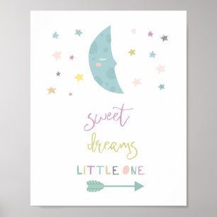 Poster sonhos doces pequeno um lua começa Decoração de be