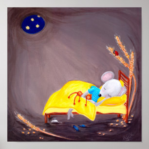 Póster Sonhos Doces Ratinhos Lindos para Berçário