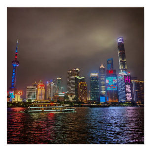 Póster Sonhos Elétricos - Futurística Shanghai Skyline, A