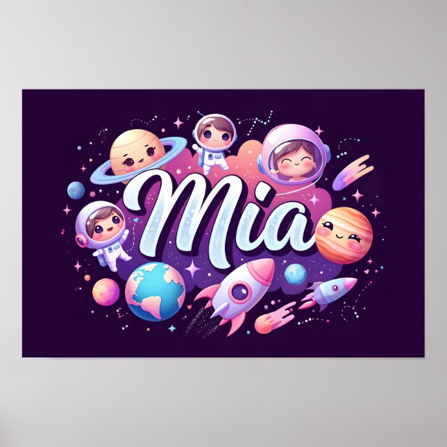 Poster Sonhos espaciais Mia Wall Art (Frente)