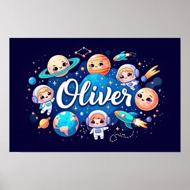 Poster Sonhos Espaciais Oliver Wall Art (Frente)