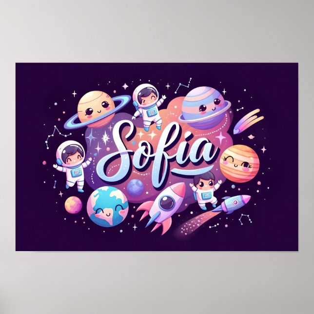 Poster Sonhos Espaciais Sofia Wall Art (Frente)
