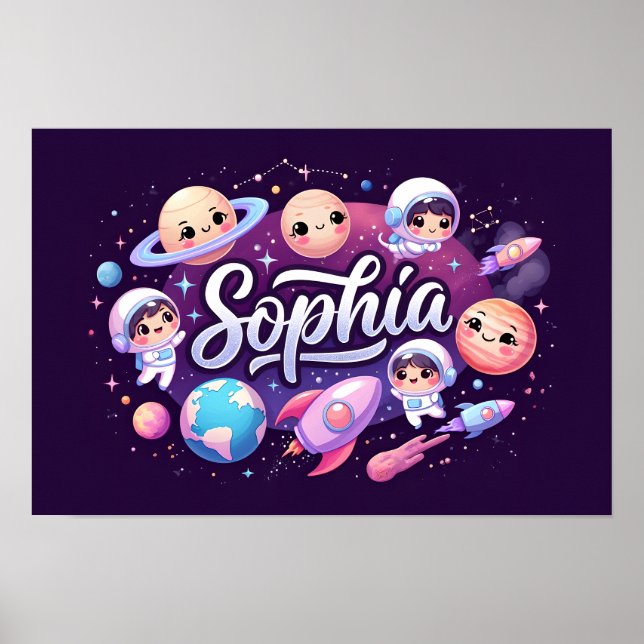 Poster Sonhos Espaciais Sophia Wall Art (Frente)