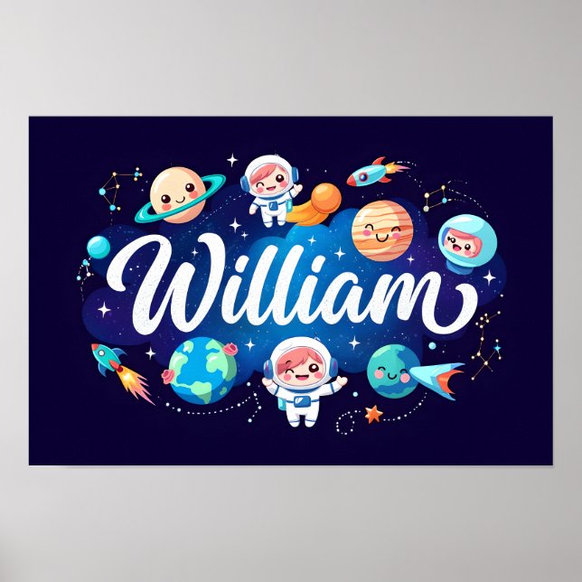 Poster Sonhos espaciais William Wall Art (Frente)