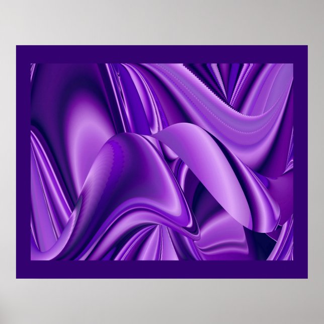 Póster Sonhos Roxos, Arte Abstrata de Arco-Íris Fantasia (Frente)
