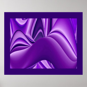 Póster Sonhos Roxos, Arte de Chuva de Cores Abstrata e Fa