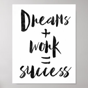 Poster Sonhos + Trabalho = sucesso