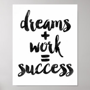 Poster Sonhos + Trabalho = sucesso