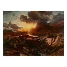 Póster Sonnenuntergang am Hintersee em Berchtesgaden
