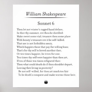 Poster Sonnet 6 por William Shakespeare