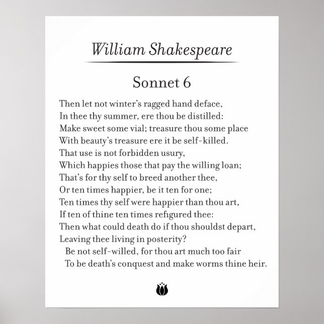 Poster Sonnet 6 por William Shakespeare (Frente)
