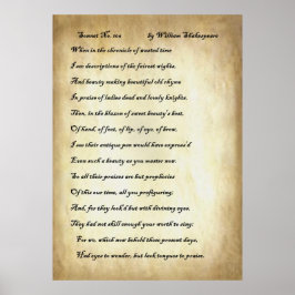 Poster Sonnet nº 106, de William Shakespeare