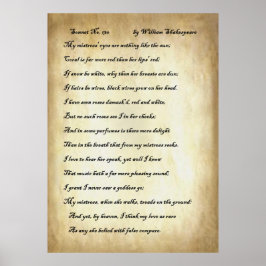 Poster Sonnet nº 130, de William Shakespeare