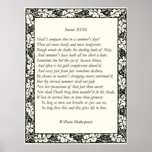 Poster Sonnet nº 18 por William Shakespeare