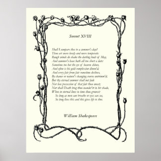 Póster Sonnet nº 18 por William Shakespeare
