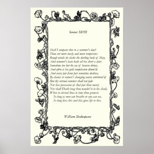 Poster Sonnet nº 18 por William Shakespeare