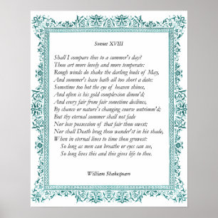 Poster Sonnet nº 18 por William Shakespeare
