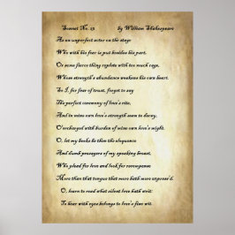 Poster Sonnet nº 23 de William Shakespeare