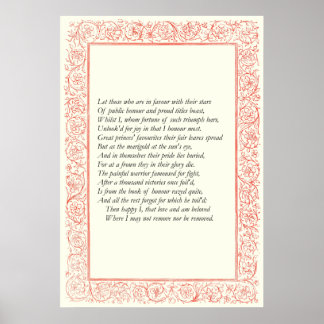 Póster Sonnet nº 25 por William Shakespeare