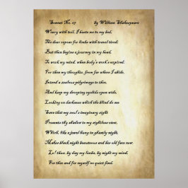 Poster Sonnet nº 27, de William Shakespeare