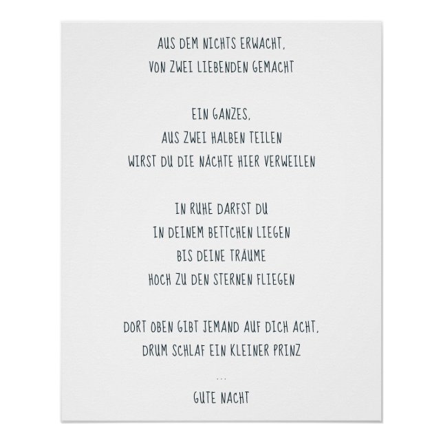 Póster “sono um príncipe pequeno " (Frente)