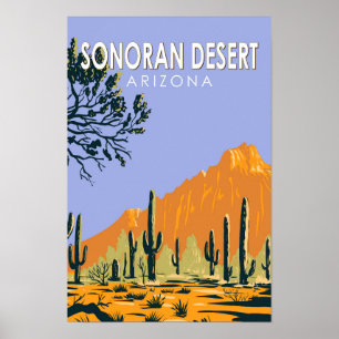 Poster Sonoran Desert Arizona Vintage Art