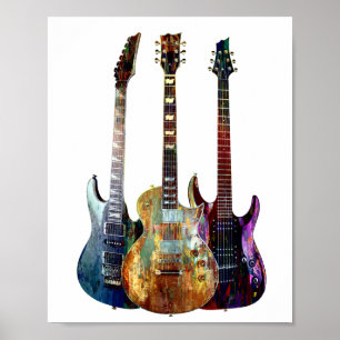 Poster Sons de música. Violão colorido