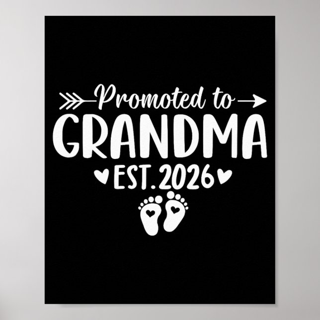 Poster Soon To Be Grandma 2026 Promoted To Grandma Est 20 (Frente)