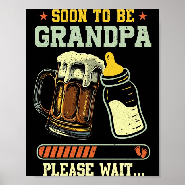 Poster Soon To Be Grandpa Est 2025 Pregnancy Announcement (Frente)