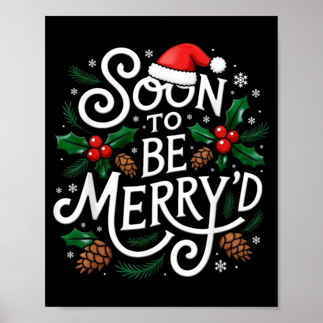 Poster Soon To Be Merry'd Christmas Engaged Fiance Santa  (Frente)