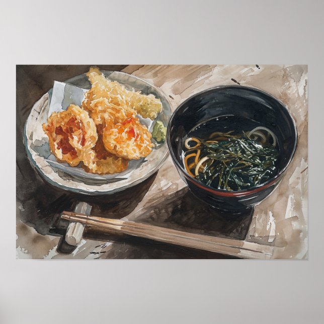 Poster Sopa Miso e Tempura (Frente)