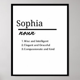 Poster Sophia, Nome Personalizado de Menina Definição