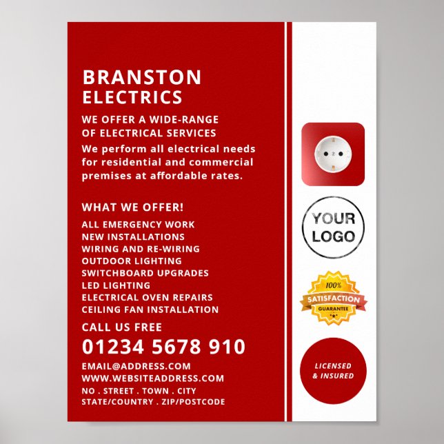 Poster Soquete de alimentação de dois pinos, publicidade  (Frente)