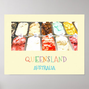 Poster Sorbet colorido Queensland Austrália viagem impres