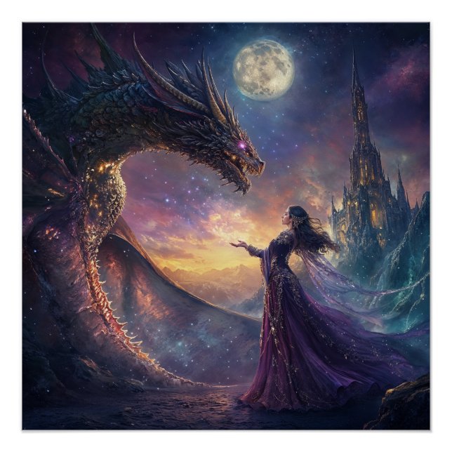 Póster Sorcière et Dragon (Frente)