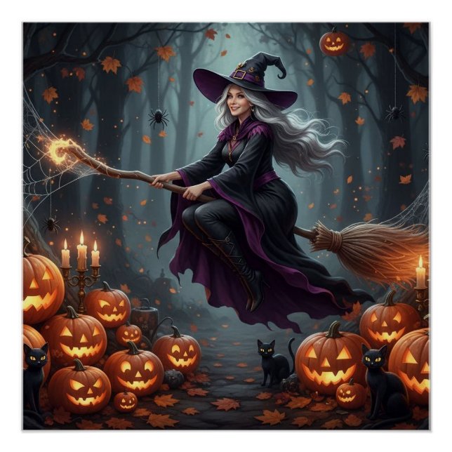 Póster Sorcière volante magique (Frente)